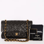 Chanel Medium Single Flap Black Lambskin 24K GP
