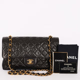 Chanel Medium Single Flap Black Lambskin 24K GP