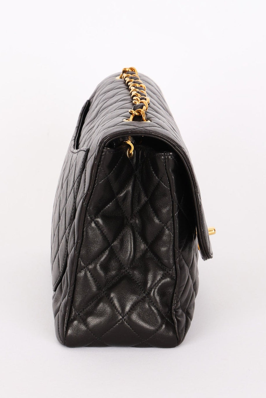 Chanel Medium Single Flap Black Lambskin 24K GP