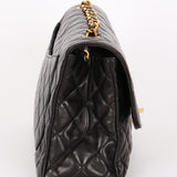 Chanel Medium Single Flap Black Lambskin 24K GP