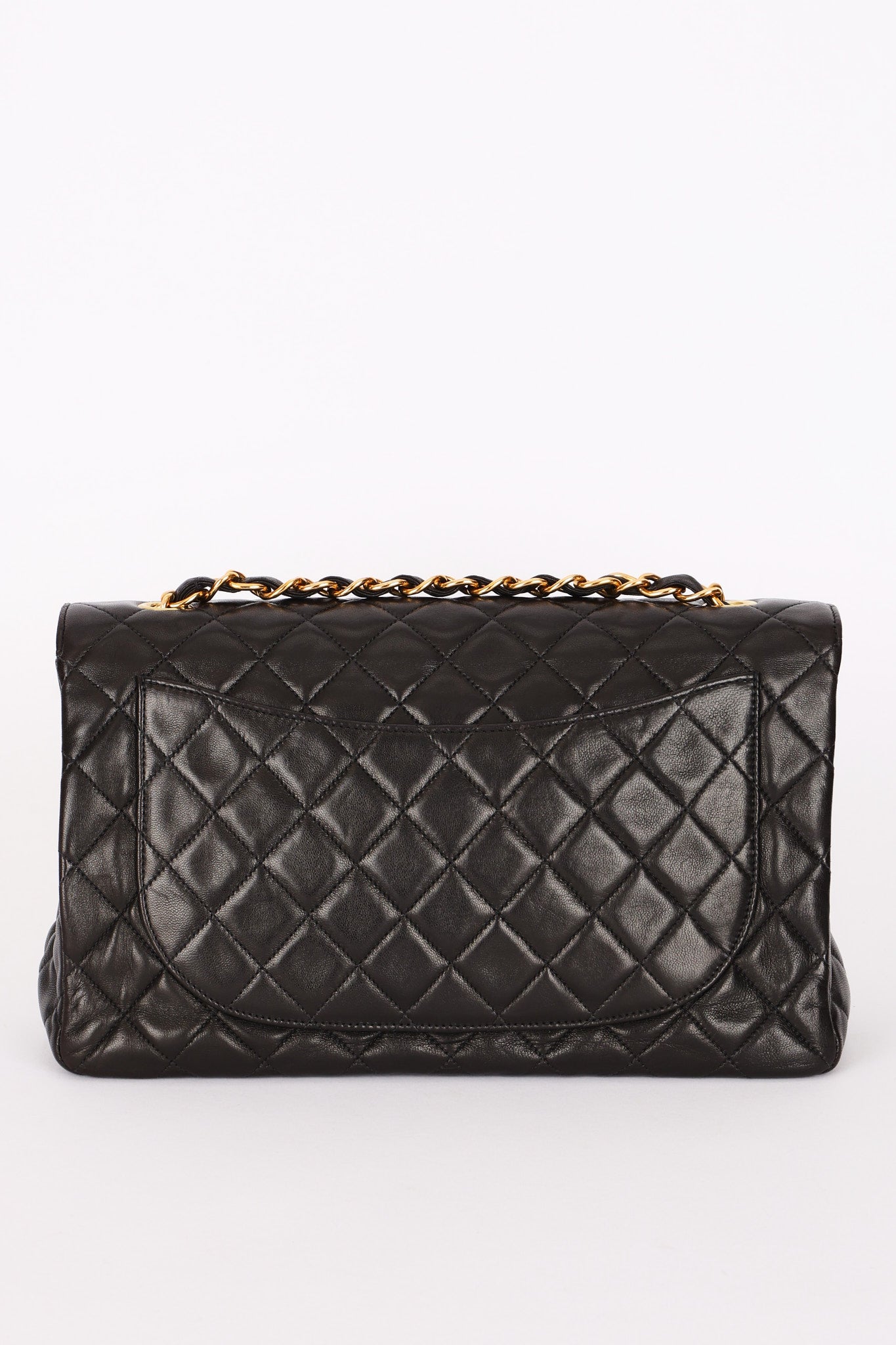Chanel Medium Single Flap Black Lambskin 24K GP
