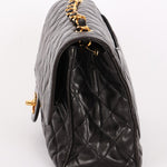 Chanel Medium Single Flap Black Lambskin 24K GP