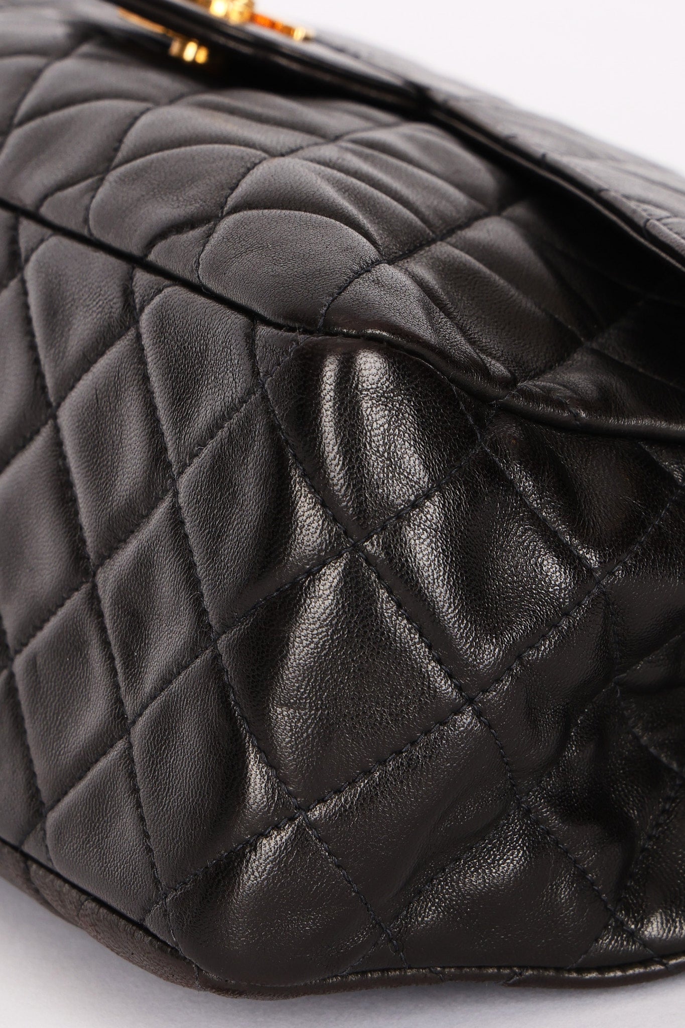Chanel Medium Single Flap Black Lambskin 24K GP