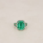 Stainless Steel Emerald Ring