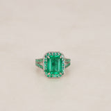 Stainless Steel Emerald Ring