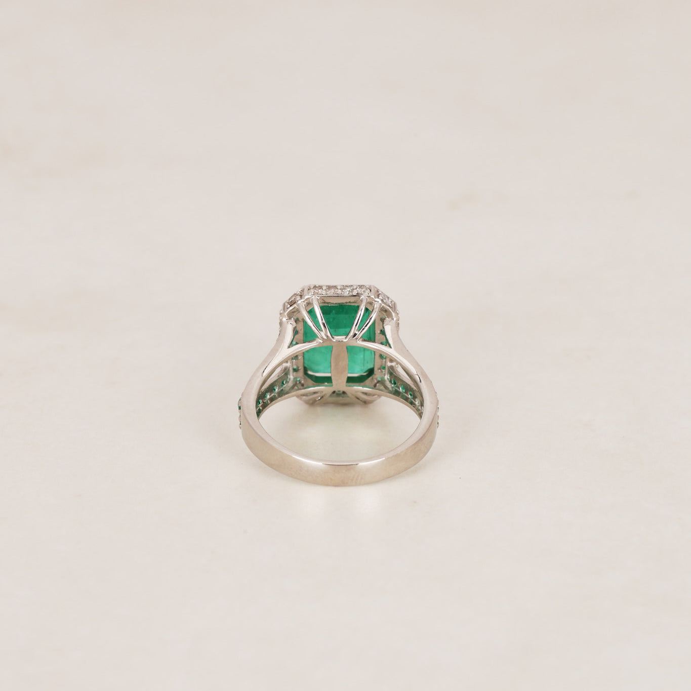 Stainless Steel Emerald Ring