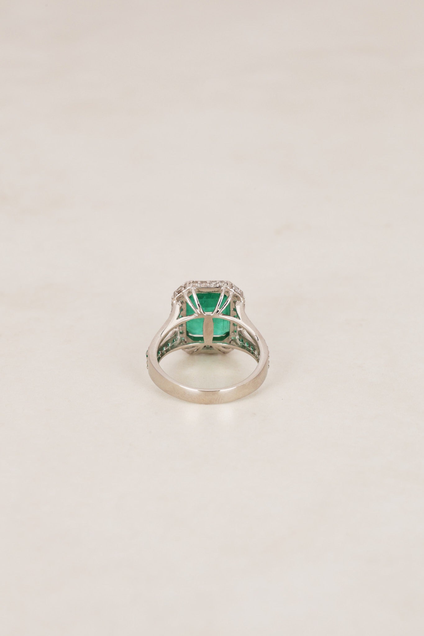 Stainless Steel Emerald Ring