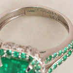 Stainless Steel Emerald Ring
