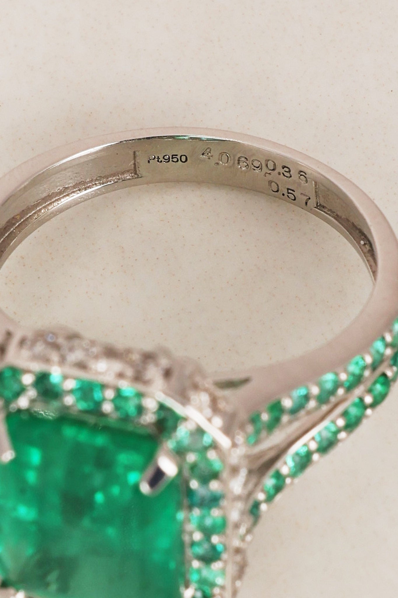 Stainless Steel Emerald Ring