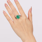 Stainless Steel Emerald Ring