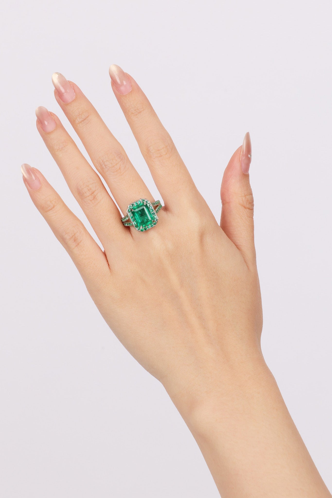 Stainless Steel Emerald Ring
