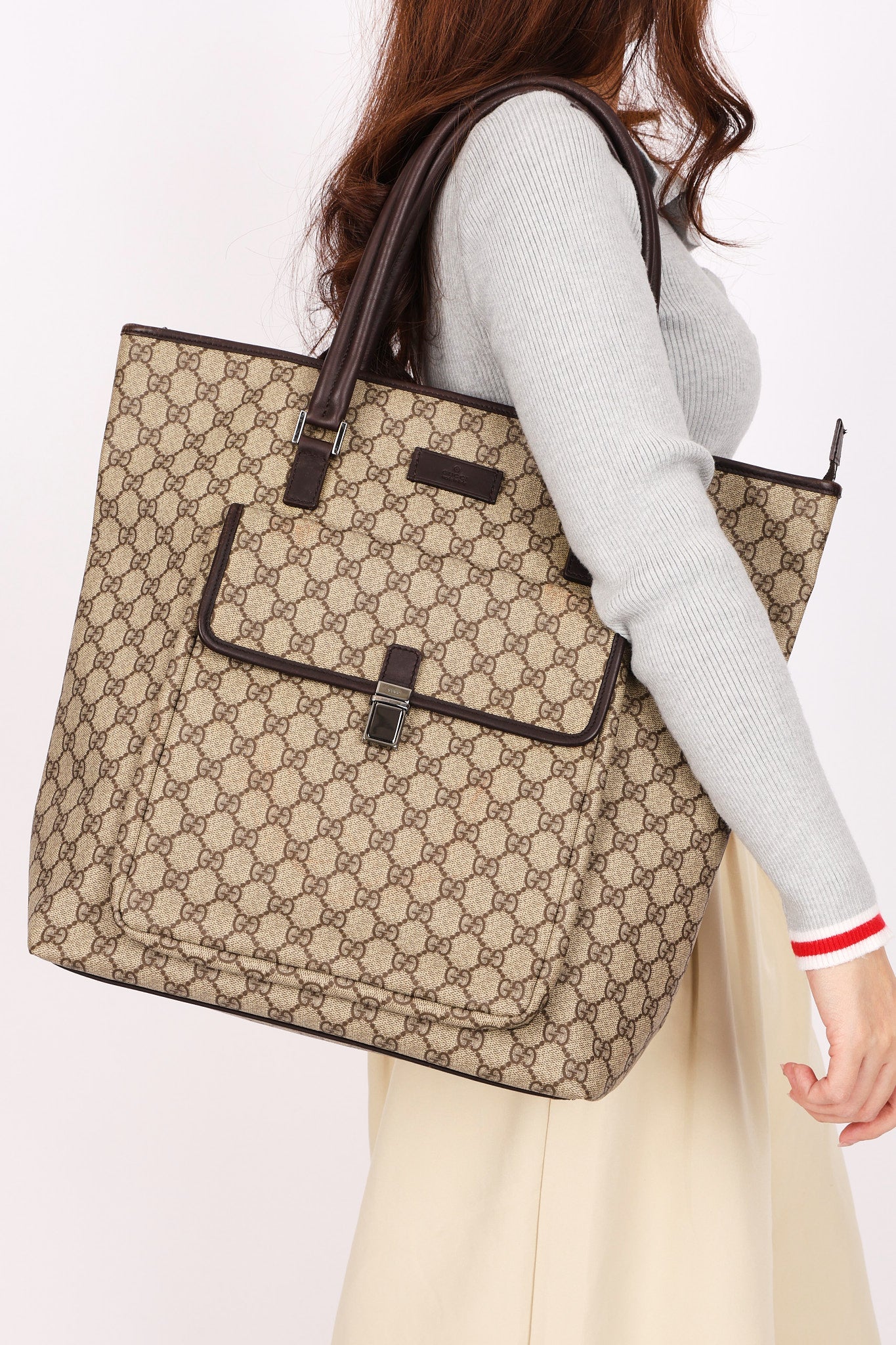Gucci GG Supreme Front Pocket Tote