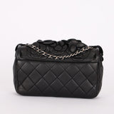 Chanel Camellia Rectangular Mini Single Flap Black Lambskin 2016 SHW