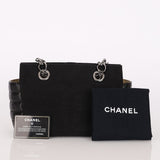 Chanel Chocolate Bar Tote Black Lambskin and Canvas SHW