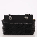 Chanel Chocolate Bar Tote Black Lambskin and Canvas SHW