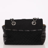 Chanel Chocolate Bar Tote Black Lambskin and Canvas SHW