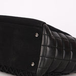 Chanel Chocolate Bar Tote Black Lambskin and Canvas SHW