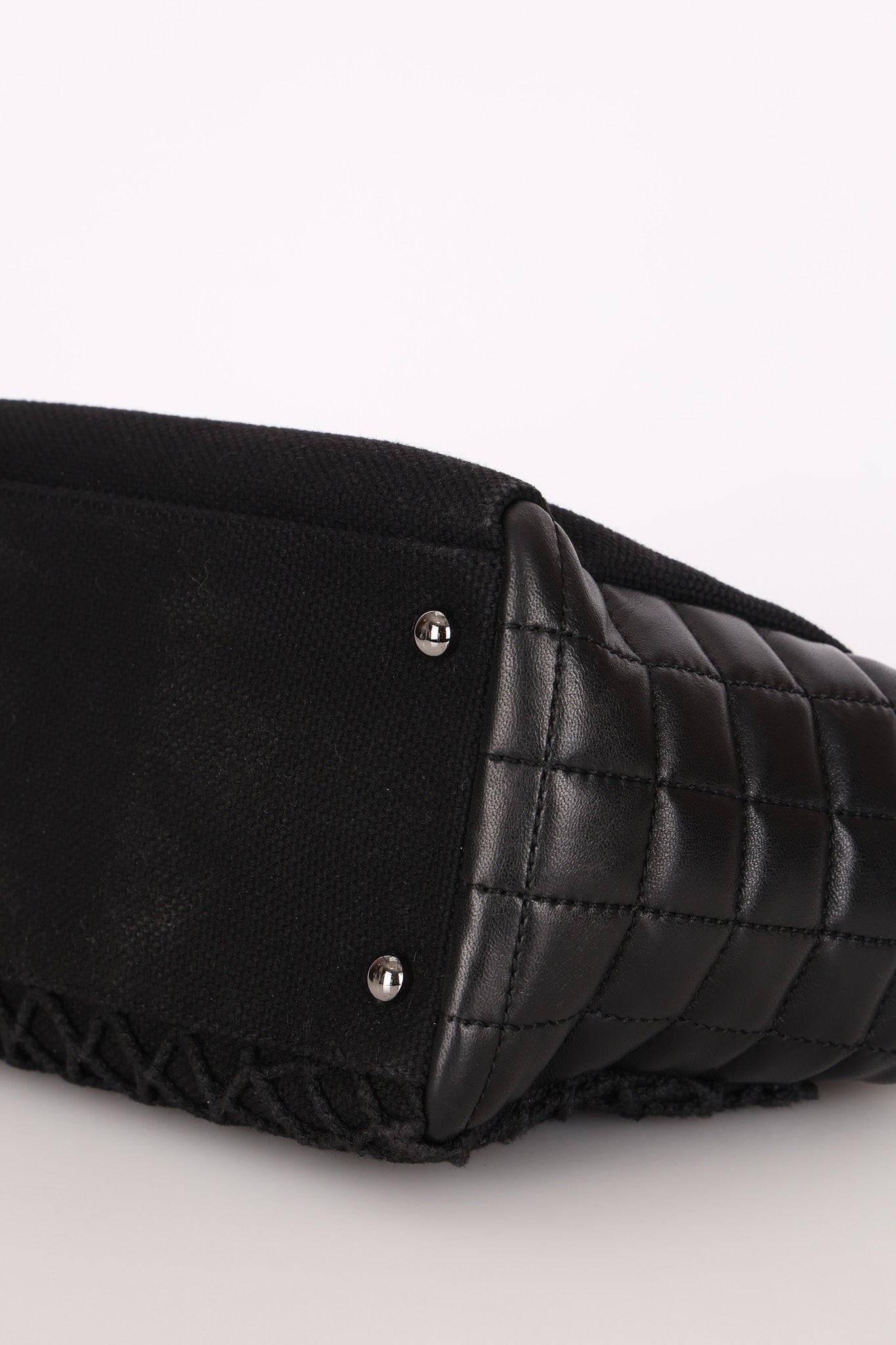 Chanel Chocolate Bar Tote Black Lambskin and Canvas SHW