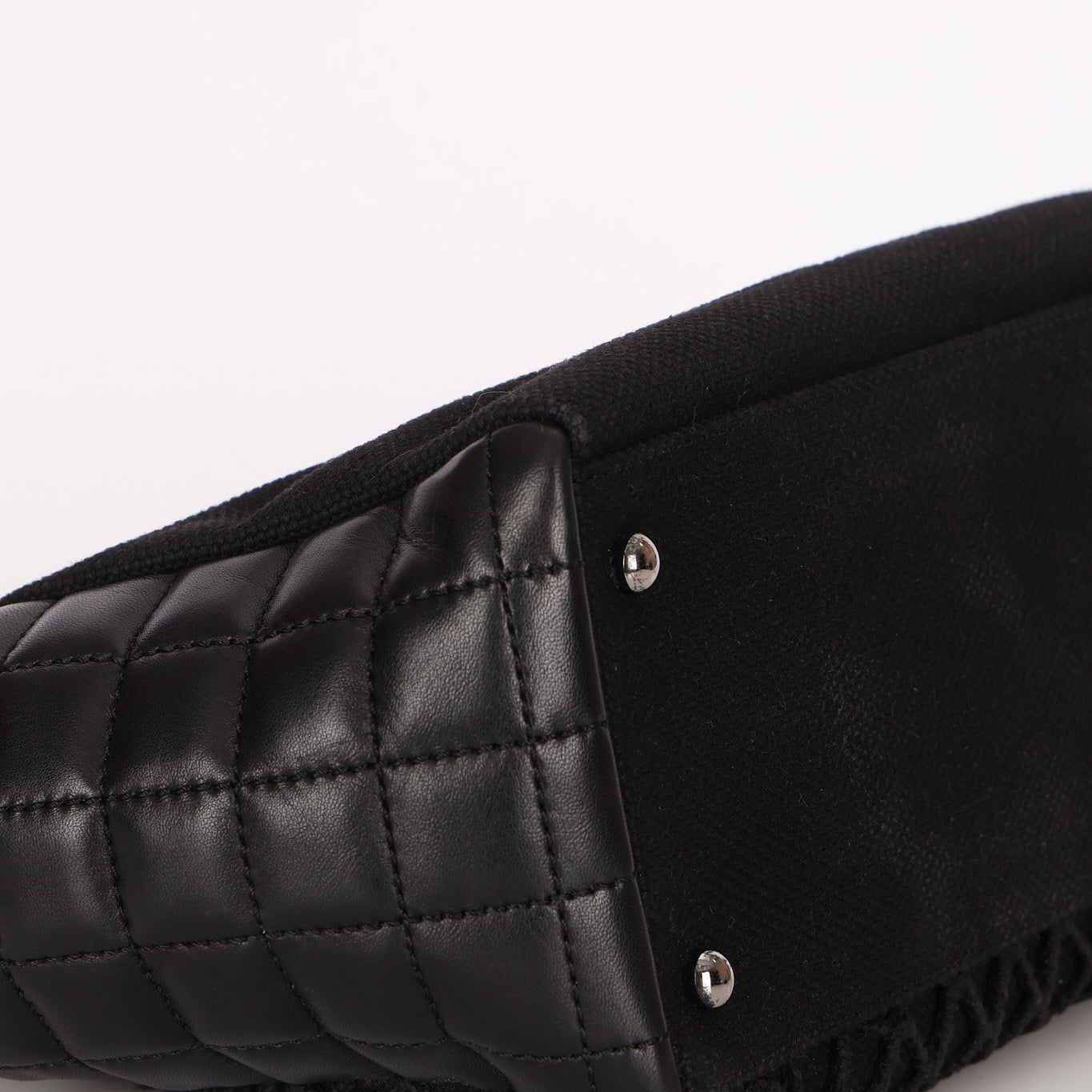 Chanel Chocolate Bar Tote Black Lambskin and Canvas SHW