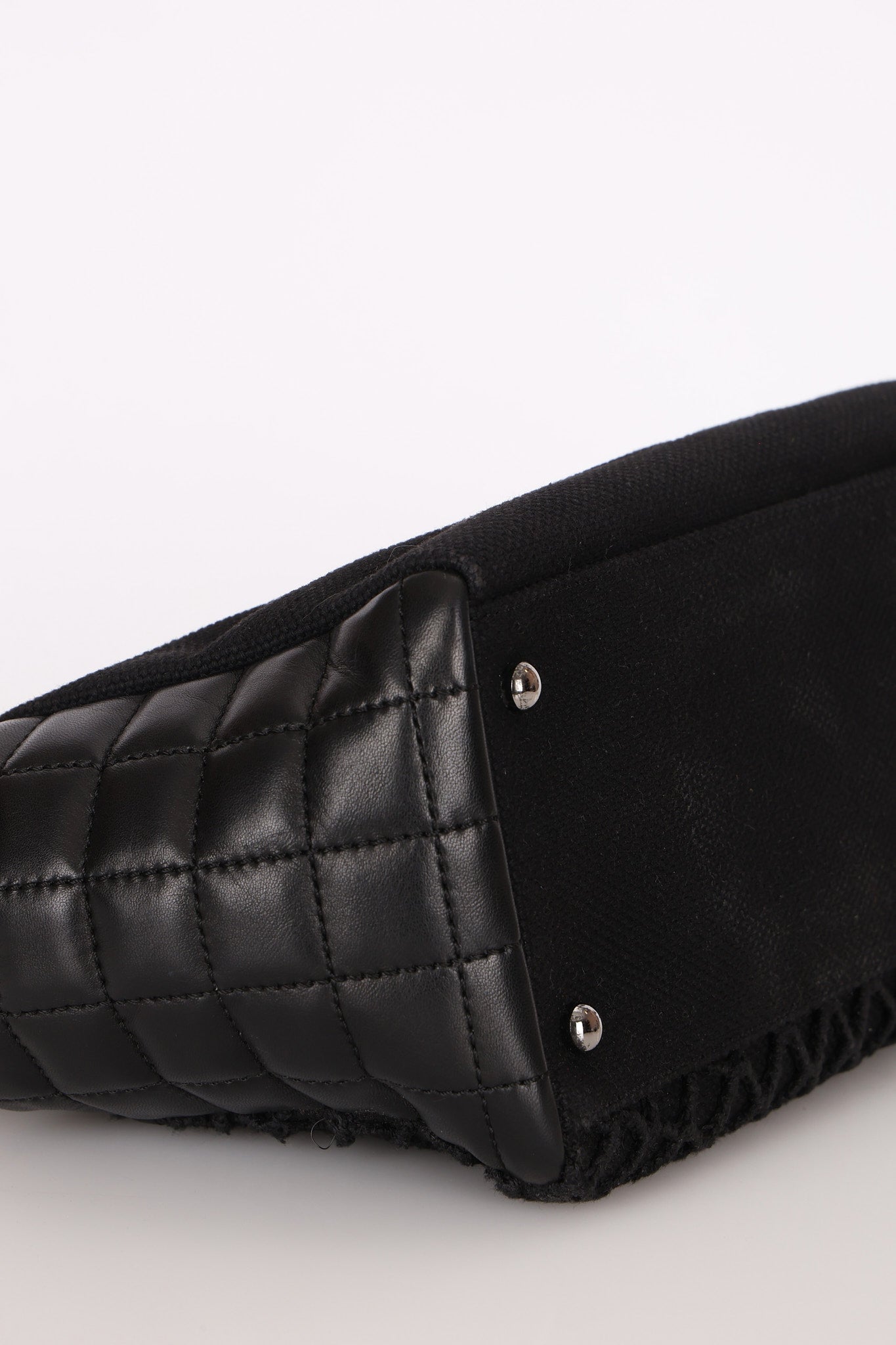 Chanel Chocolate Bar Tote Black Lambskin and Canvas SHW