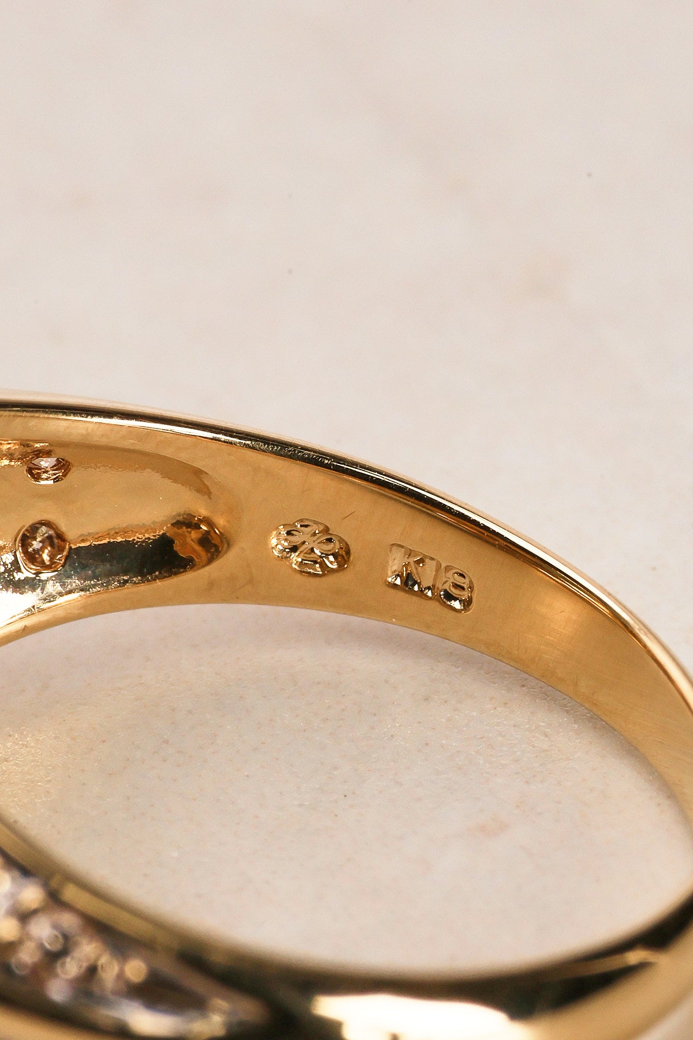 18K Yellow Gold Emerald and Diamond Swirl Cocktail Ring, Size US 6