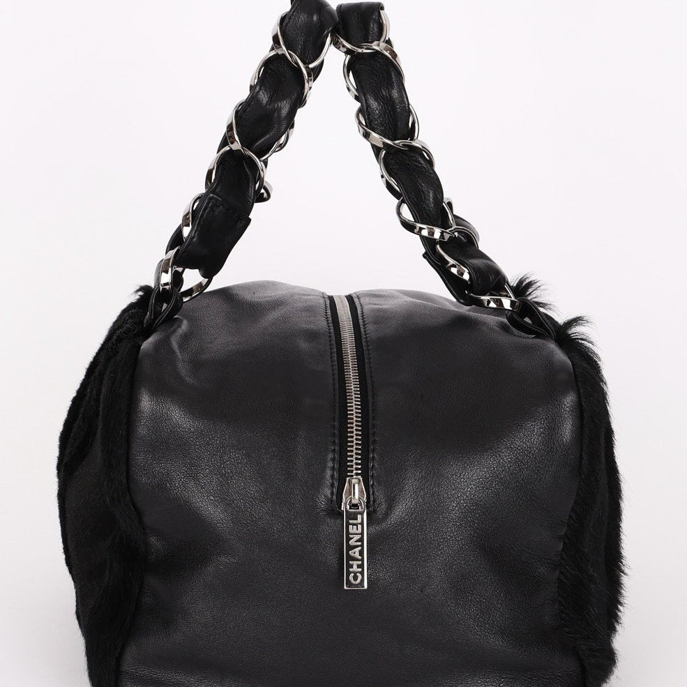 Chanel Ponyhair Olsen Bag Black Lambskin SHW
