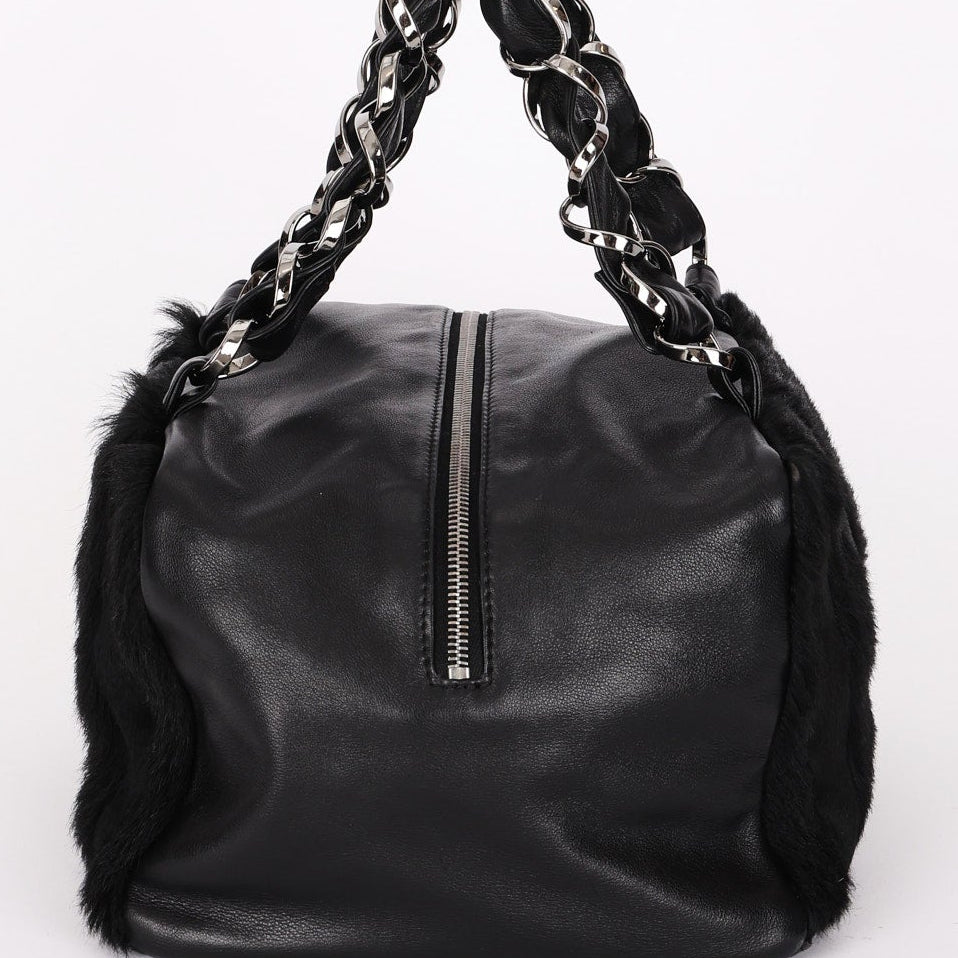 Chanel Ponyhair Olsen Bag Black Lambskin SHW