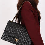Chanel Maxi Double Flap Black Lambskin GHW
