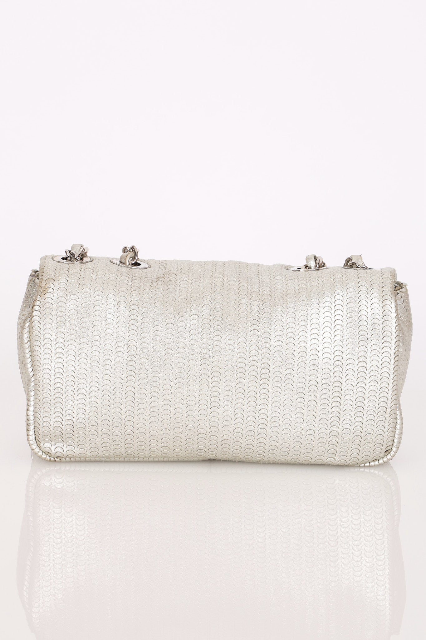 Chanel Laser Cut Mini Rectangle Metallic Silver SHW