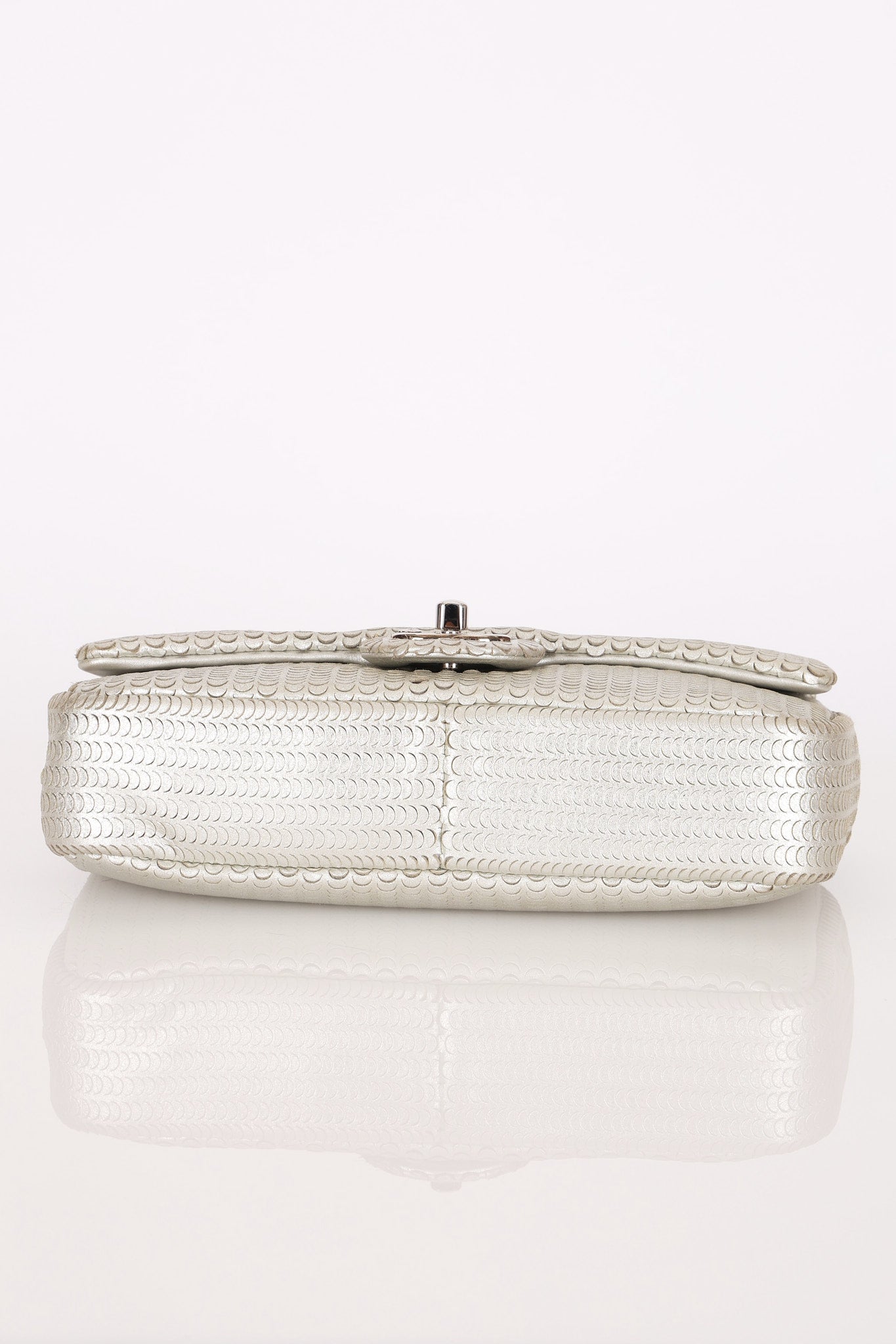 Chanel Laser Cut Mini Rectangle Metallic Silver SHW