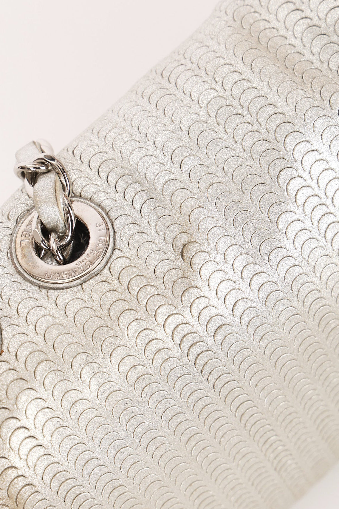 Chanel Laser Cut Mini Rectangle Metallic Silver SHW