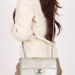 Chanel Laser Cut Mini Rectangle Metallic Silver SHW