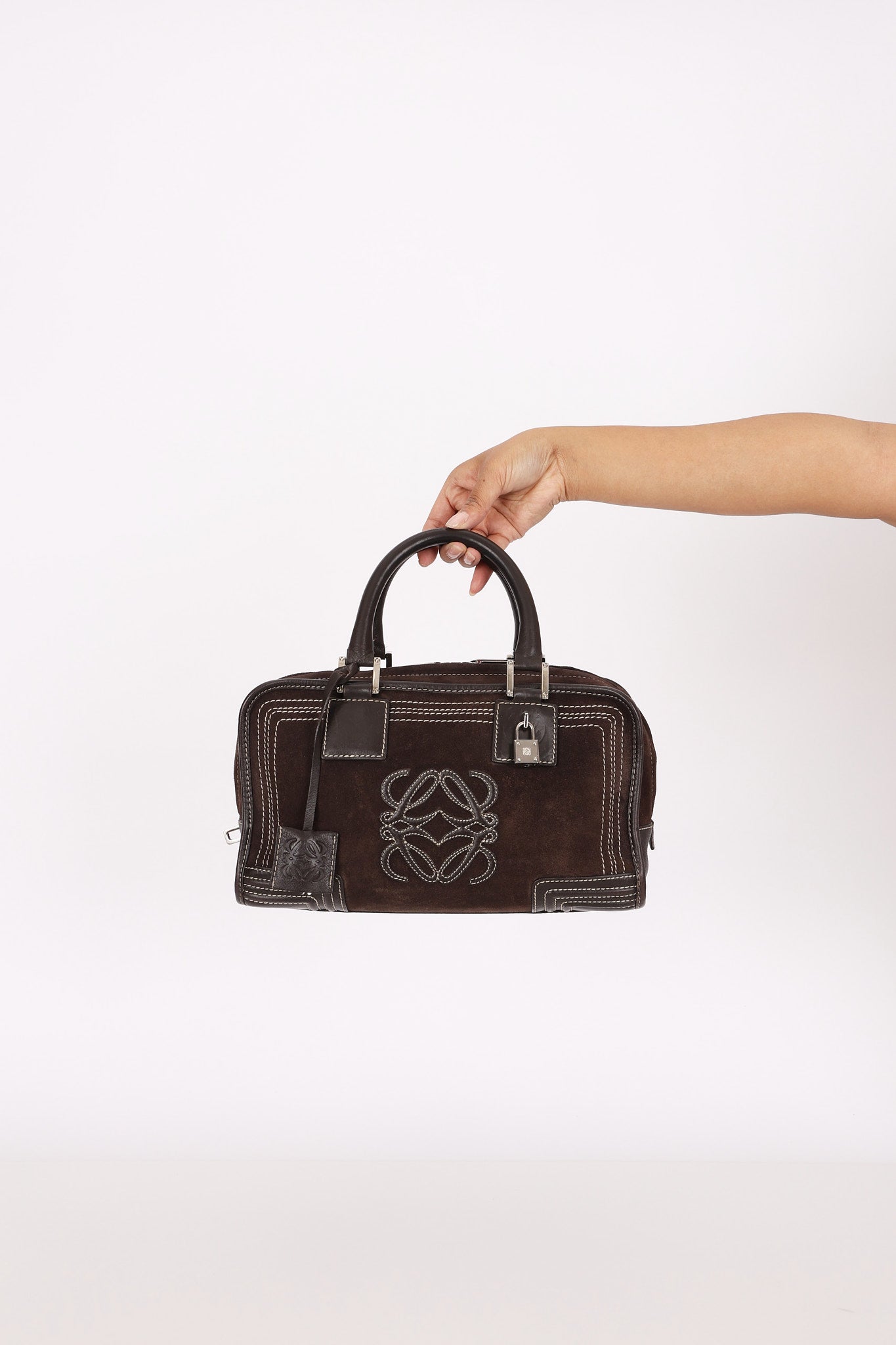 Loewe Amazona 28 Brown Suede