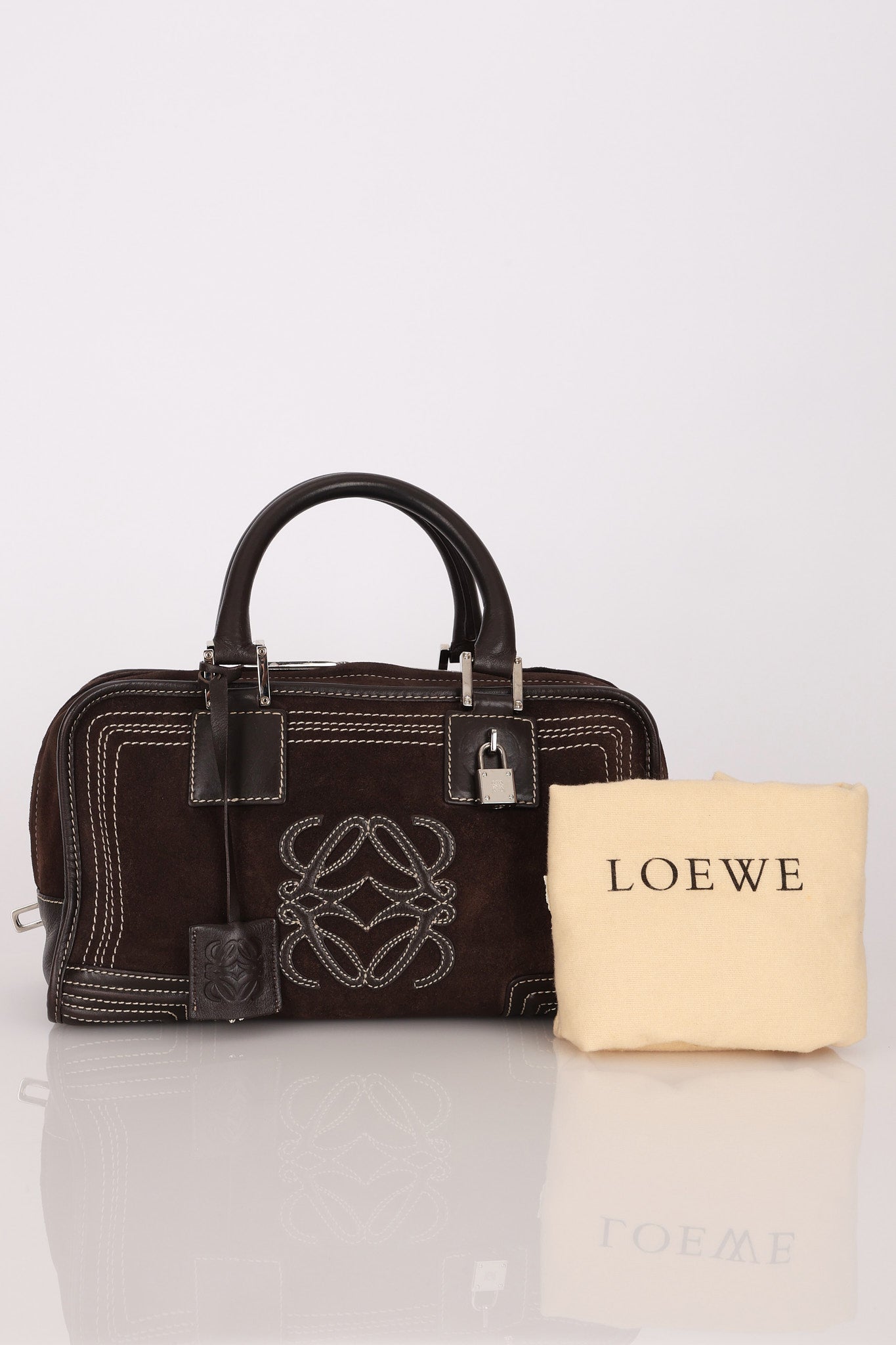 Loewe Amazona 28 Brown Suede