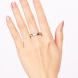 18K Yellow Gold and Diamond Checkerboard Ring, Size US 5.75