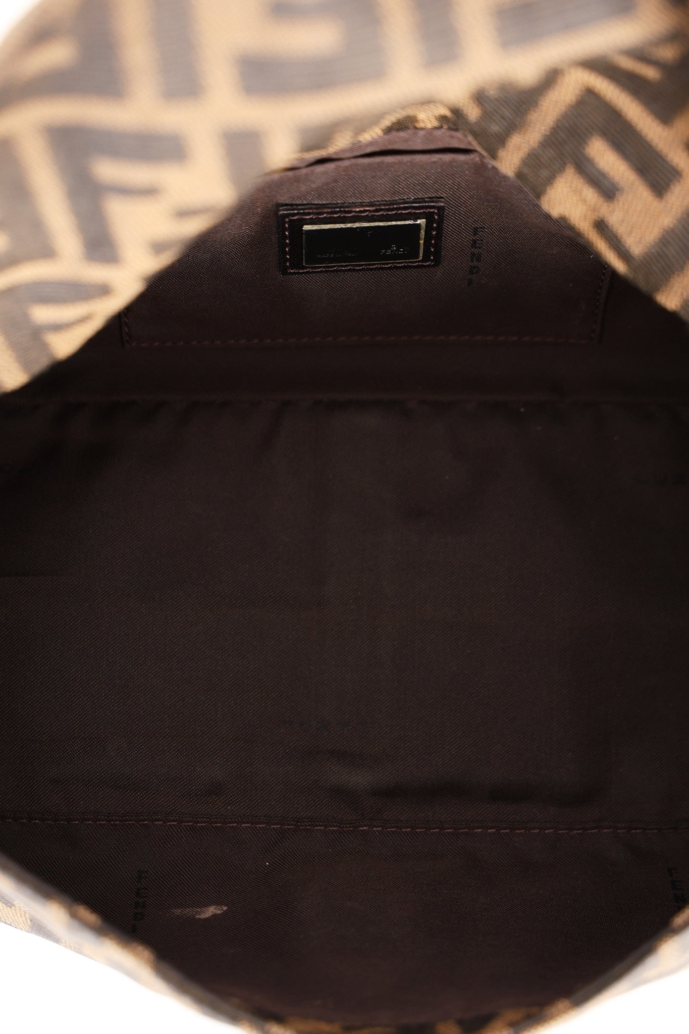 Fendi East West Zucca Baguette Bag