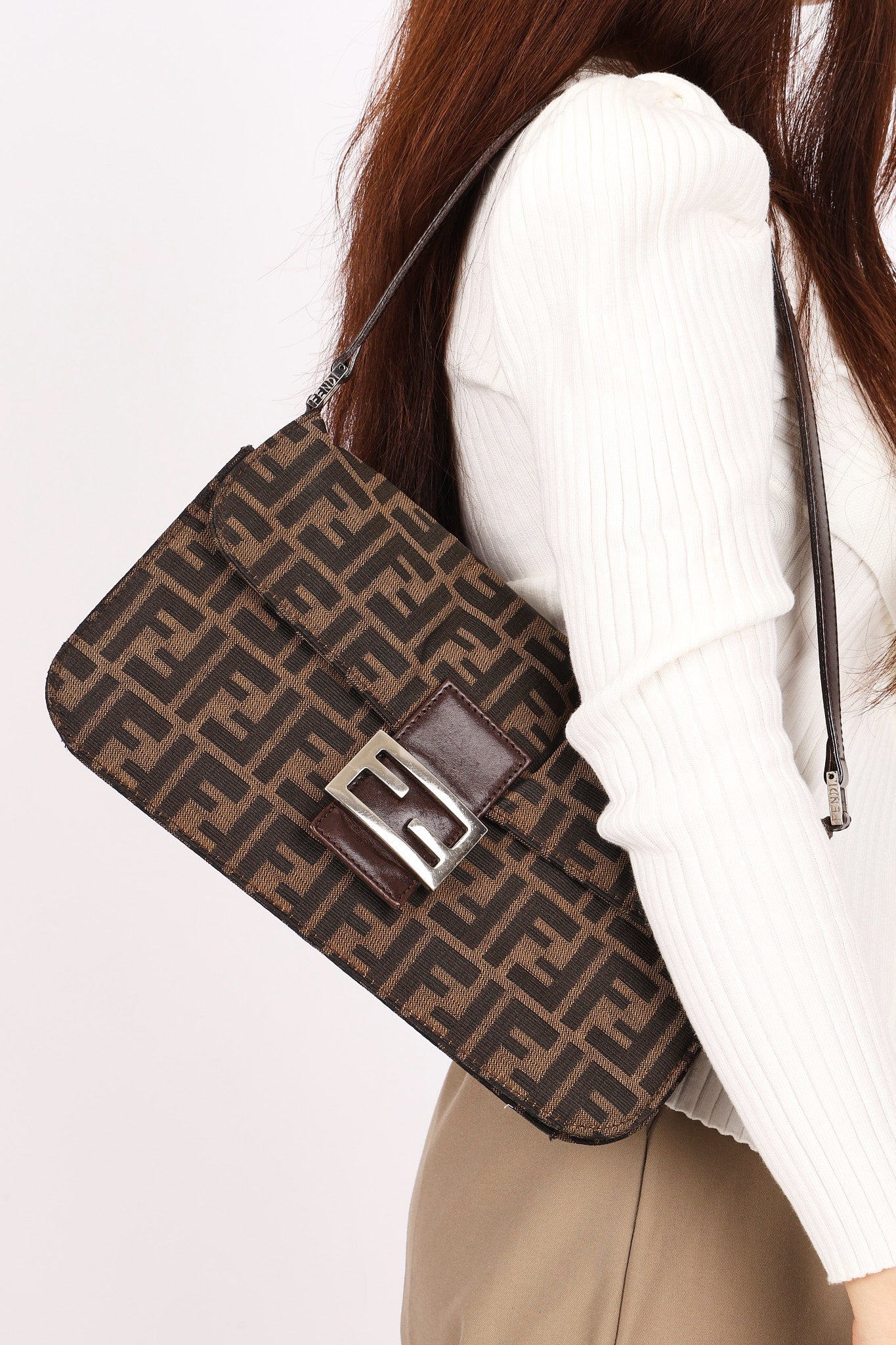 Fendi Zucca Flat Baguette