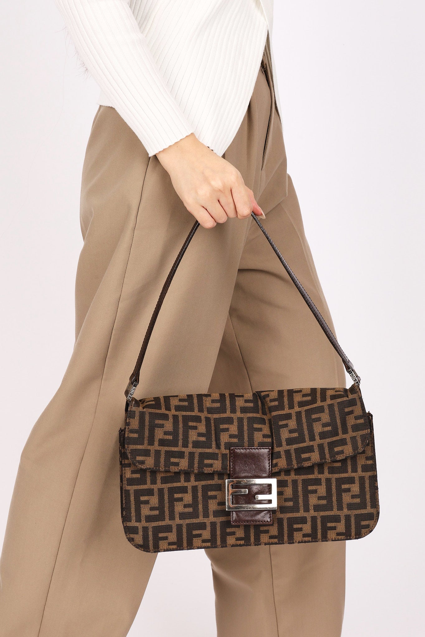 Fendi Zucca Flat Baguette