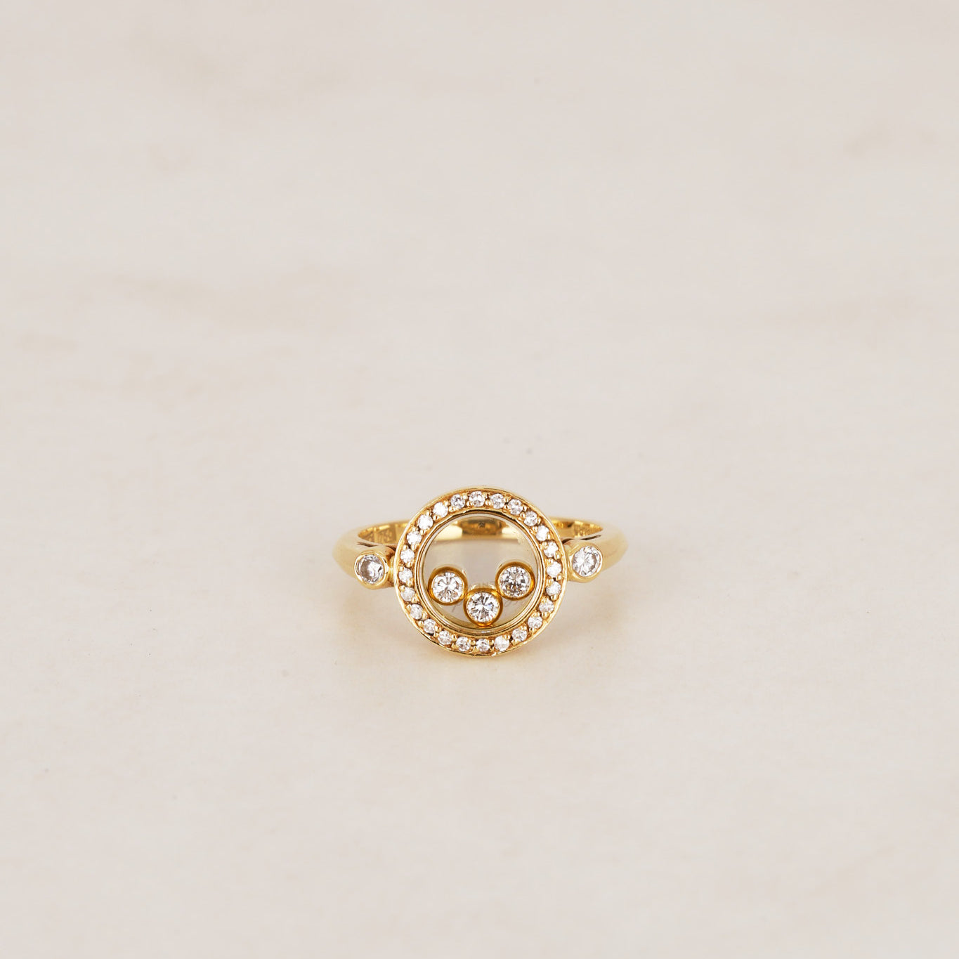 18K Gold Diamond Heart Ring