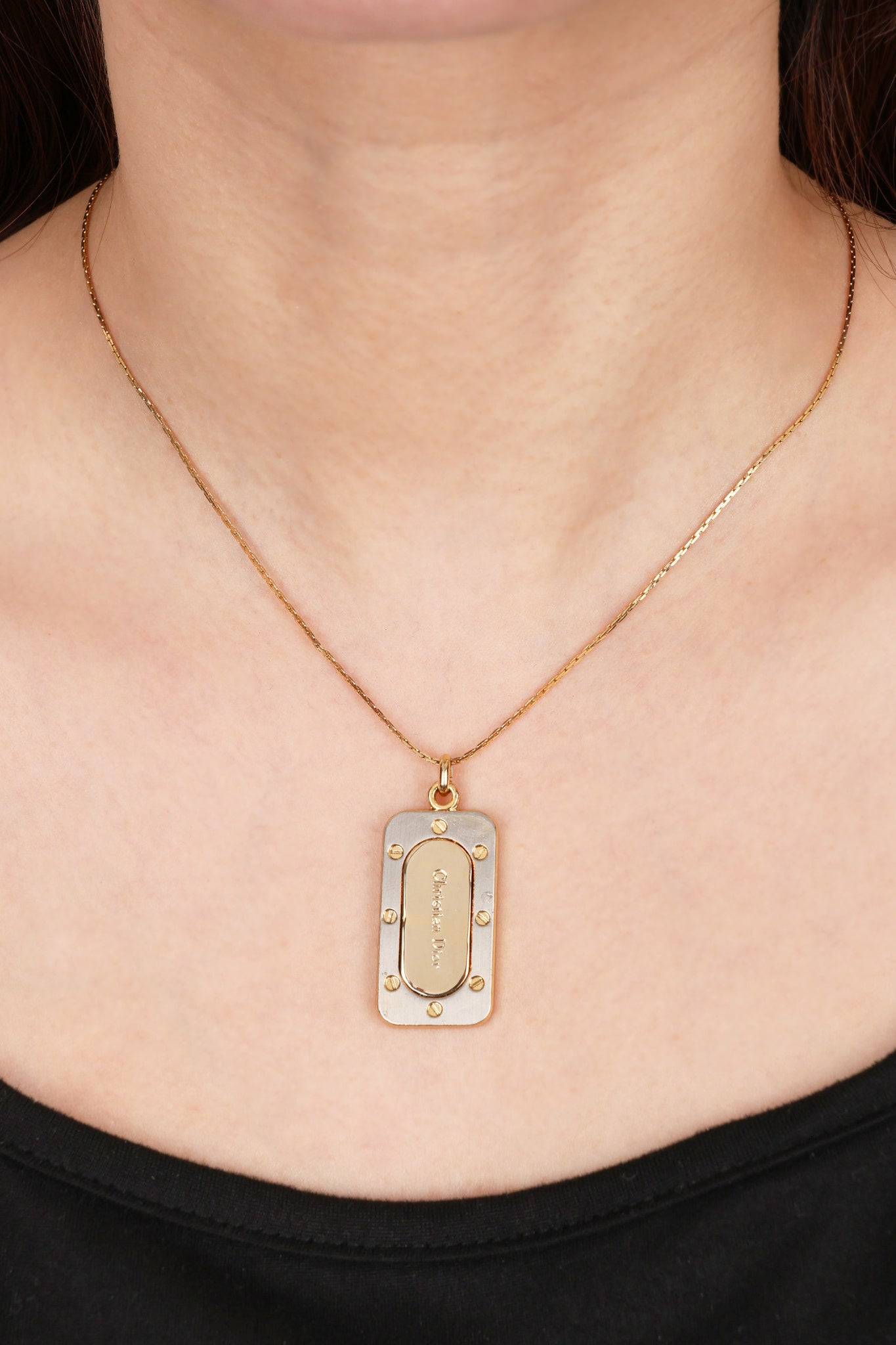 Dior Dog Tag Pendent Necklace