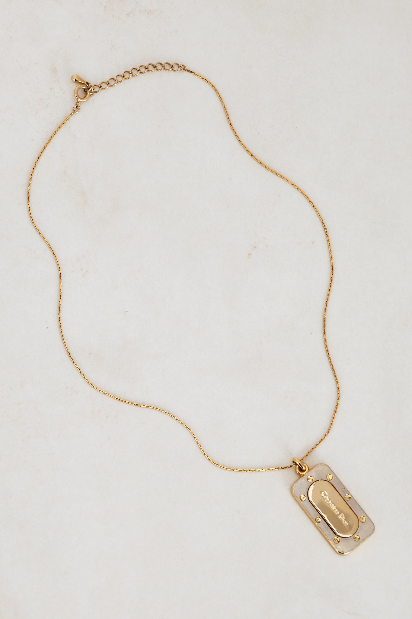 Dior Dog Tag Pendent Necklace