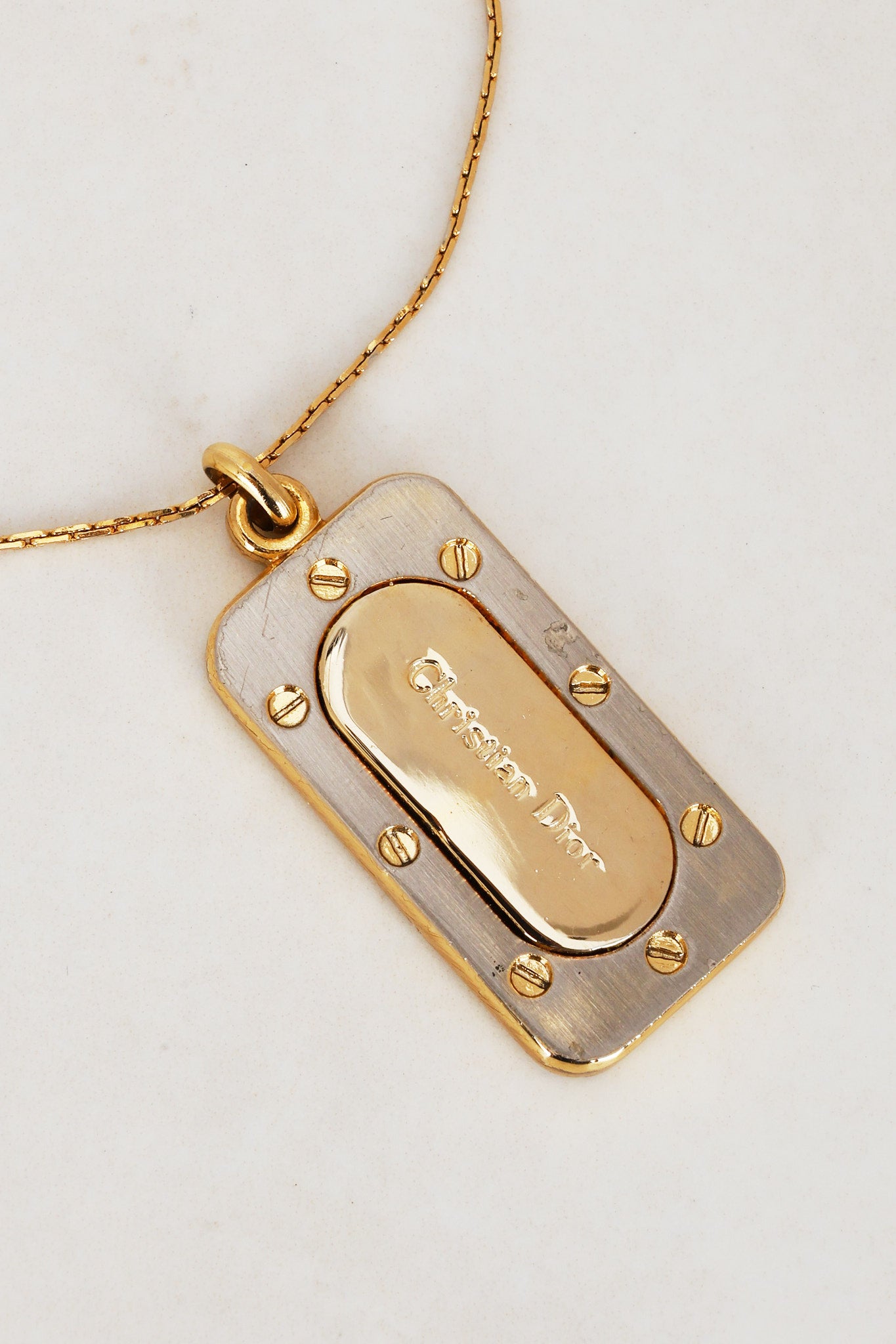 Dior Dog Tag Pendent Necklace
