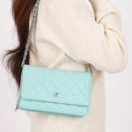 Chanel Wallet on Chain Tiffany Blue Caviar SHW