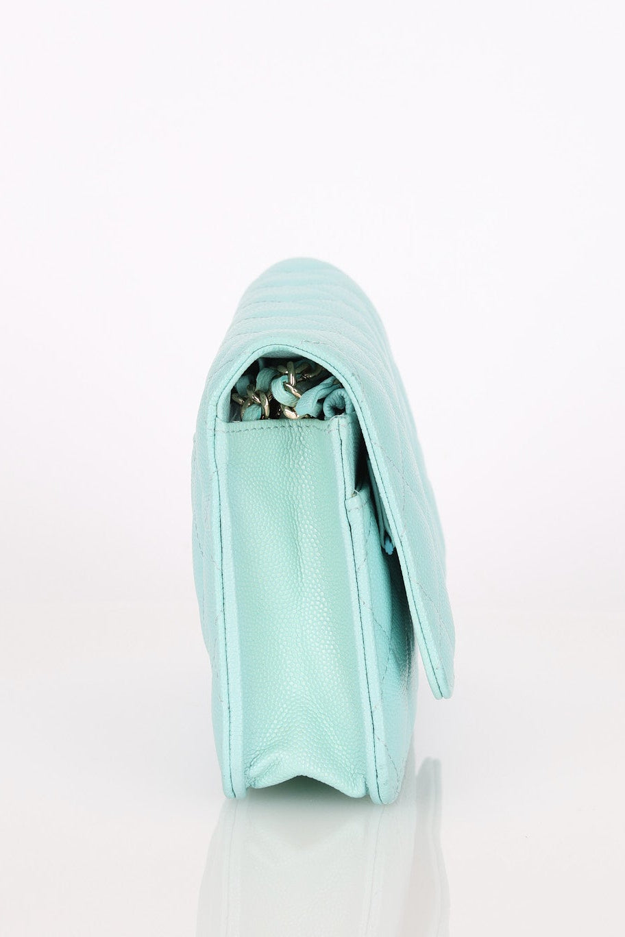 Chanel Wallet on Chain Tiffany Blue Caviar SHW