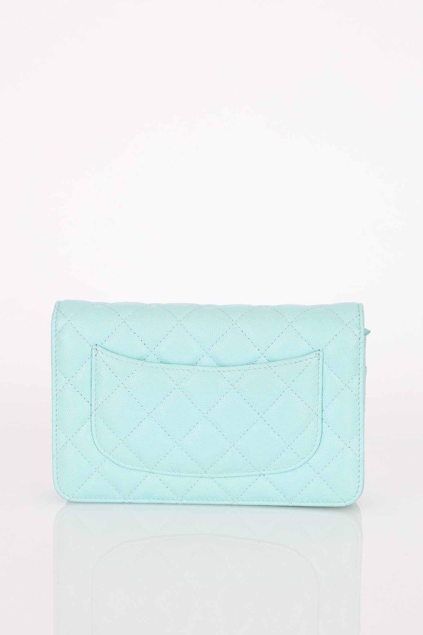 Chanel Wallet on Chain Tiffany Blue Caviar SHW