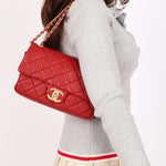Chanel Stitched Edge Mini Rectangle Red Lambskin 2016 AGHW
