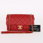 Chanel Stitched Edge Mini Rectangle Red Lambskin 2016 AGHW