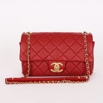 Chanel Stitched Edge Mini Rectangle Red Lambskin 2016 AGHW