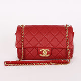 Chanel Stitched Edge Mini Rectangle Red Lambskin 2016 AGHW