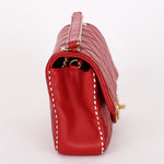 Chanel Stitched Edge Mini Rectangle Red Lambskin 2016 AGHW